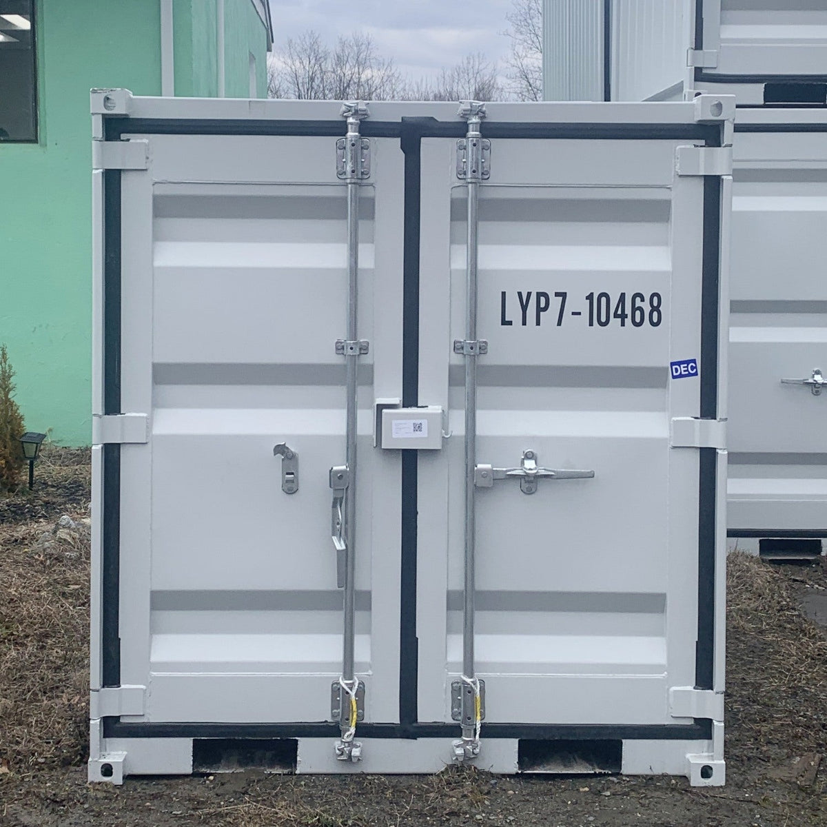 7ft Corten Steel Storage Container with Side Door, Window & Lockbox