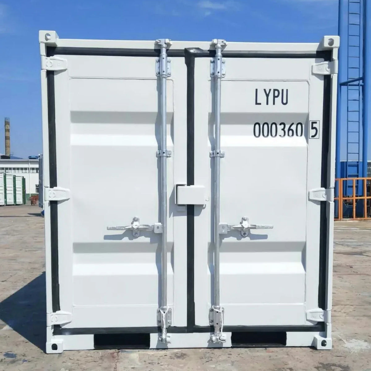 7ft Corten Steel Storage Container with Side Door, Window & Lockbox
