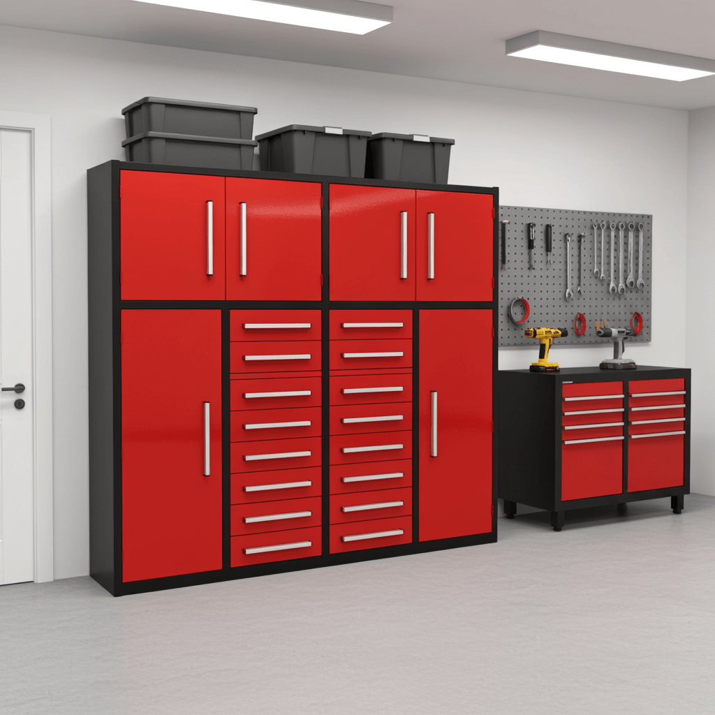 7ft Garage Storage Cabinet with 16 Drawers - Home Outpost Supply