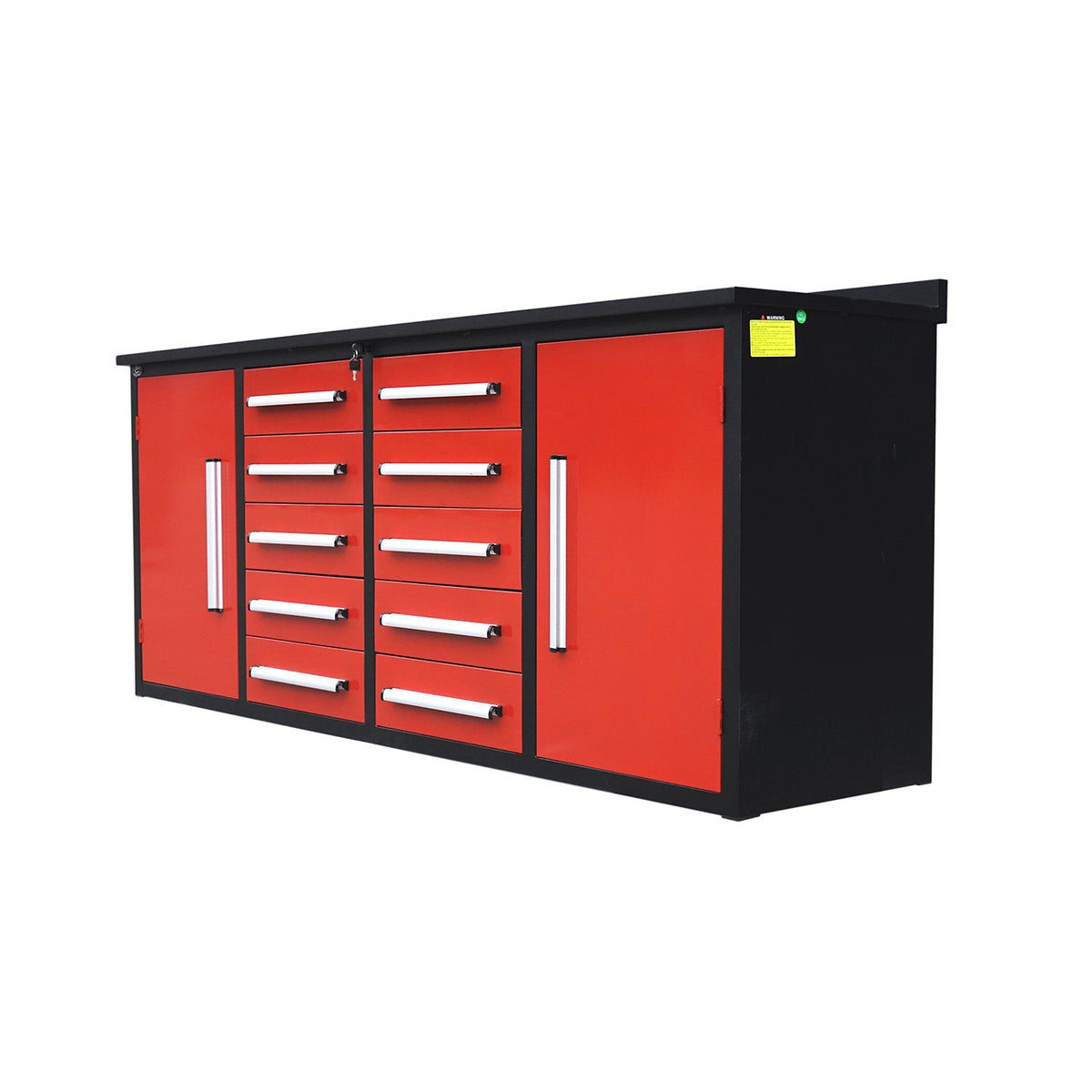 7ft Heavy Duty Workbench with 10 Drawers & 2 Cabinets - Home Outpost Supply