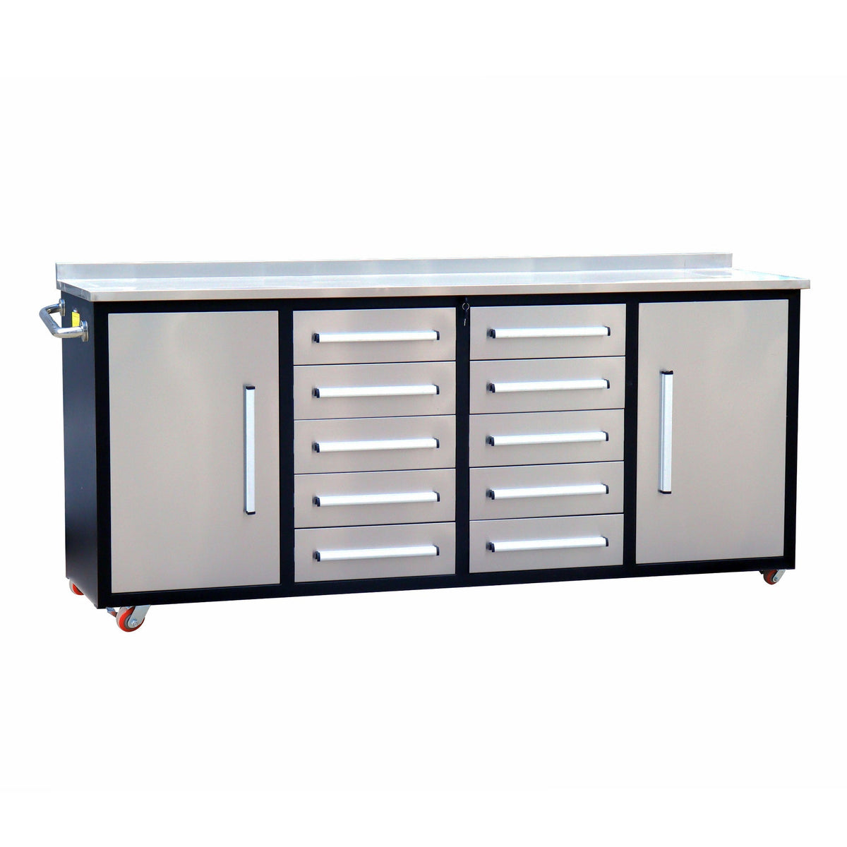 7ft Heavy Duty Workbench with 10 Drawers & 2 Cabinets - Home Outpost Supply