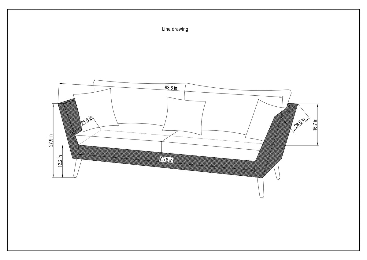 Panther Outdoor Wicker Seating Set with FSC Eucalyptus Wood & Cushions