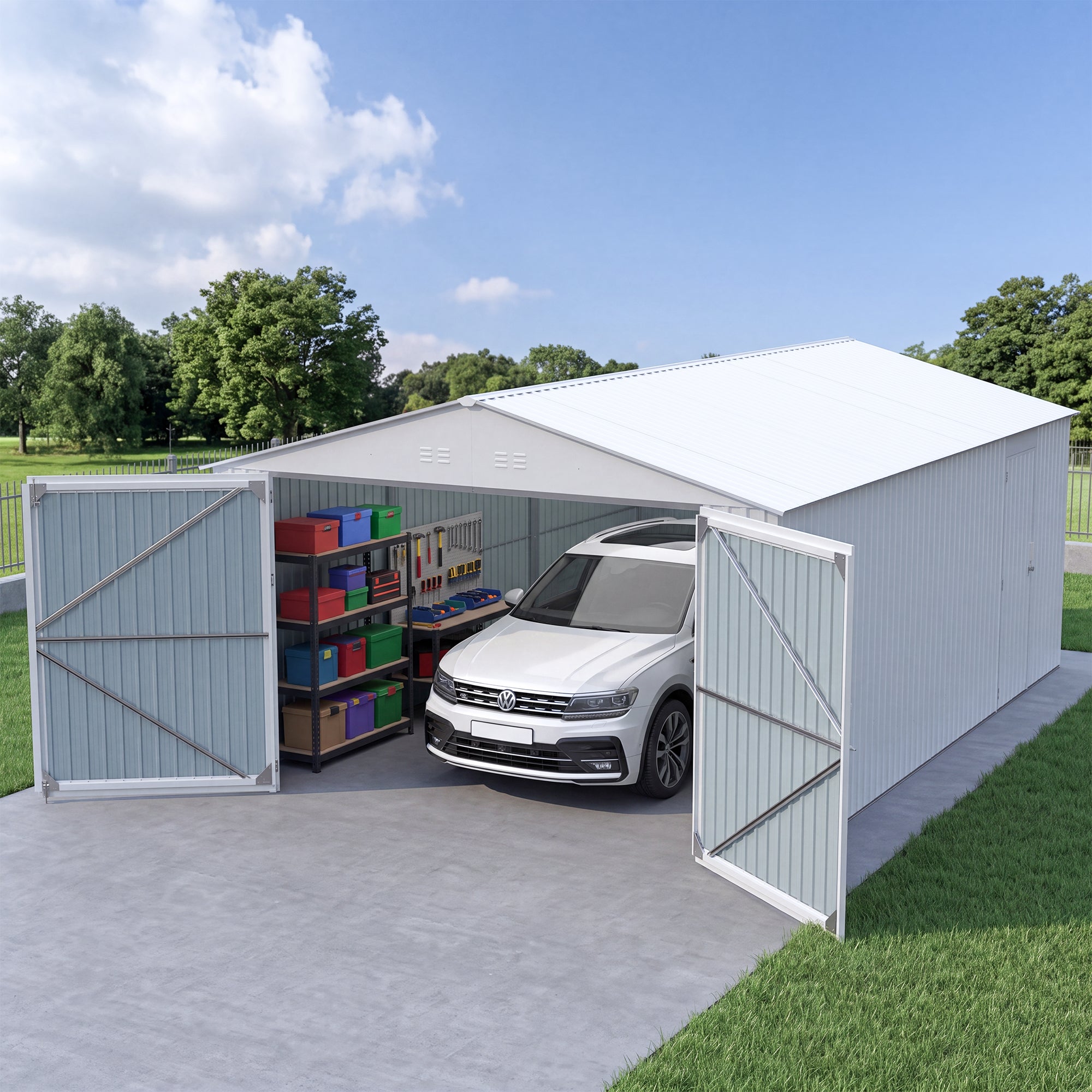 Outdoor Storage Shed 20x13 FT - Metal Garden Shed