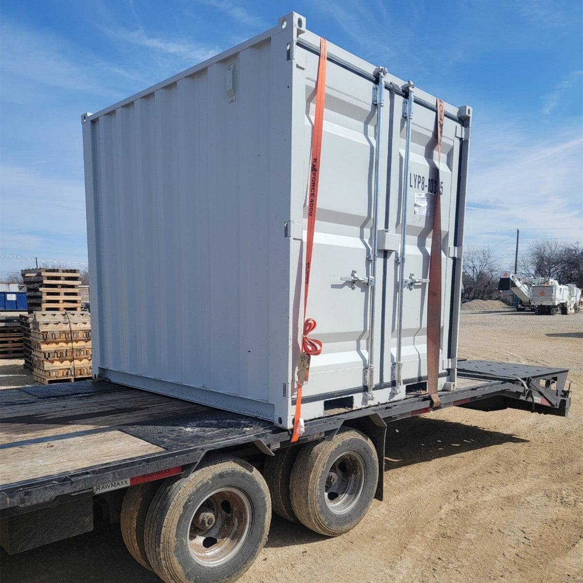 8ft Corten Steel Storage Container with Side Door, Window & Lockbox