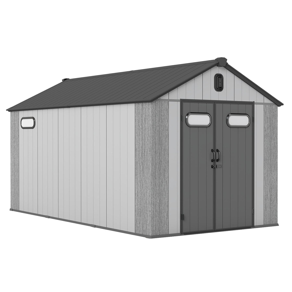 8x16Ft Resin Outdoor Storage Shed with Carpet - Home Outpost Supply