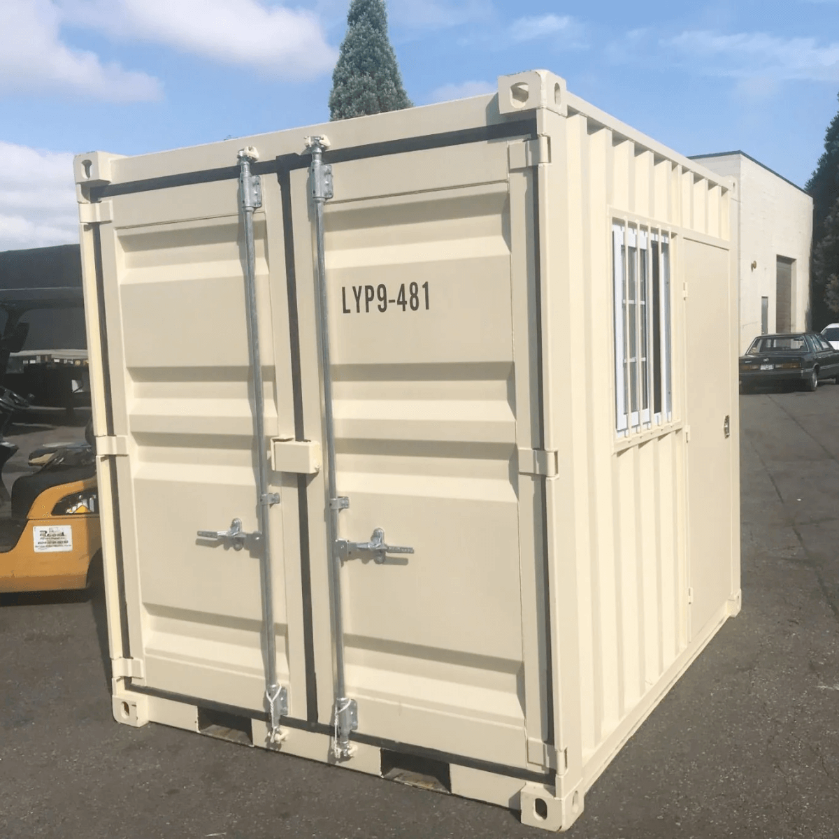 9' Small Steel Shipping Container with Side Door & Window