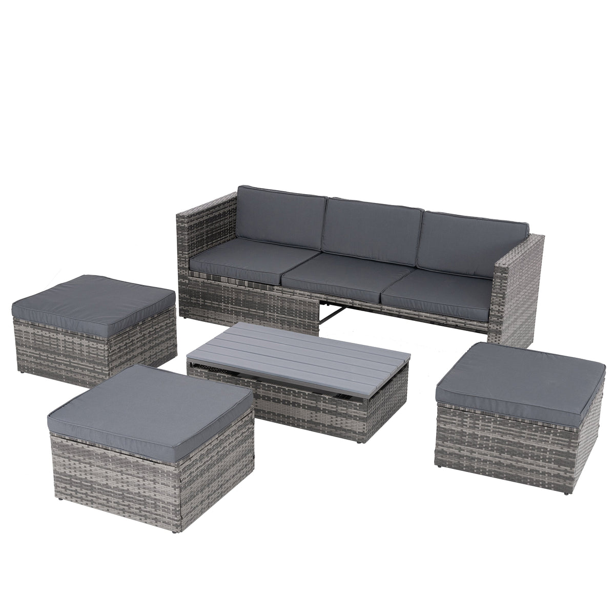 Phttps://shopifyfile.oss-accelerate.aliyuncs.com/attached/image/202403/0933B88623F8456F2D133908FF9A8C79.jpgatio Furniture, Outdoor Furniture, Seasonal PE Wicker Furniture,5 Set Wicker Furniture With Plywood Coffee Table