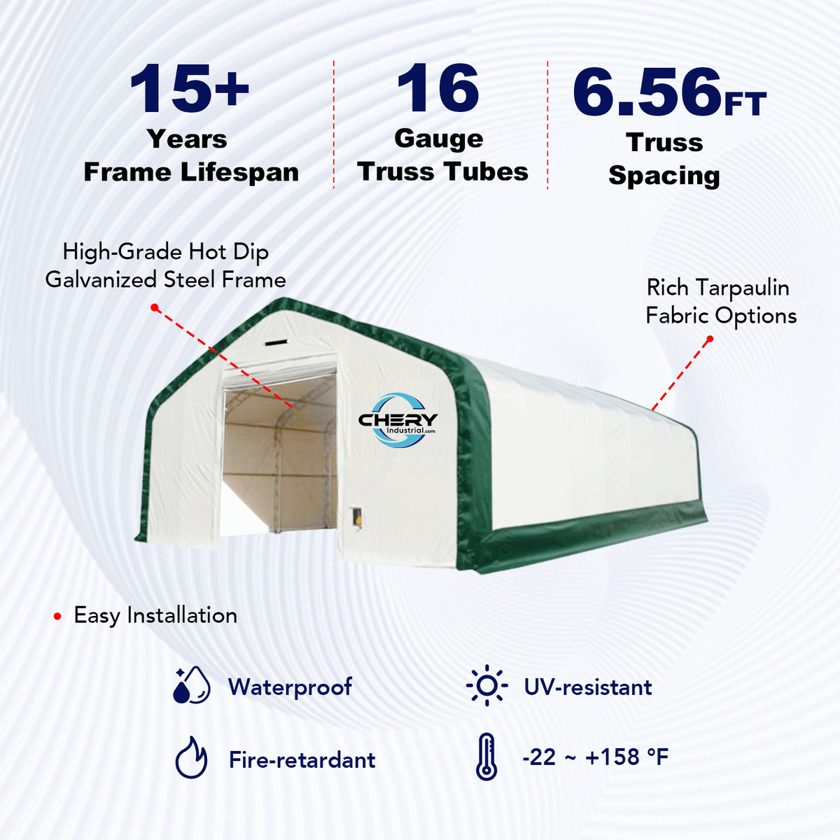 Gold Mountain 20' x 33' Double Truss Storage Shelter – 42 PSF Snow Rated