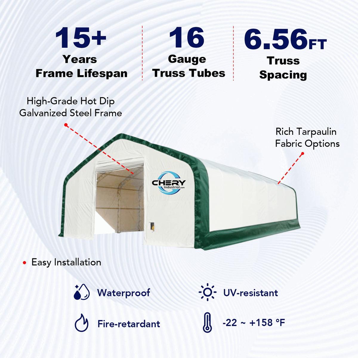 Gold Mountain 20' x 40' Double Truss Storage Shelter – 42 PSF Snow Rated