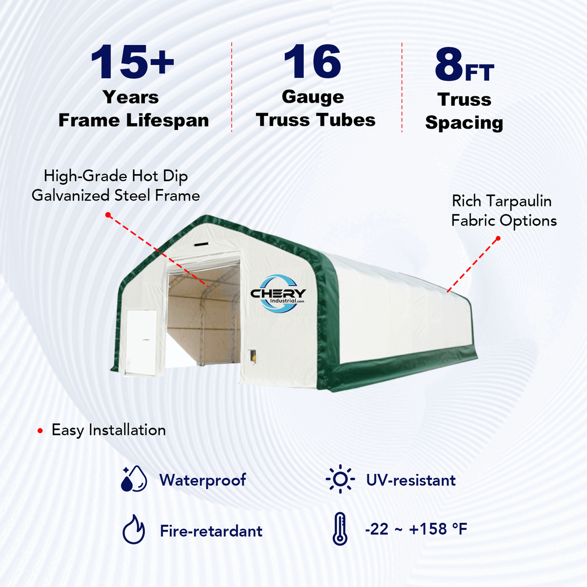 Gold Mountain 40' x 64' Double Truss Storage Shelter – 48 PSF Snow Rated