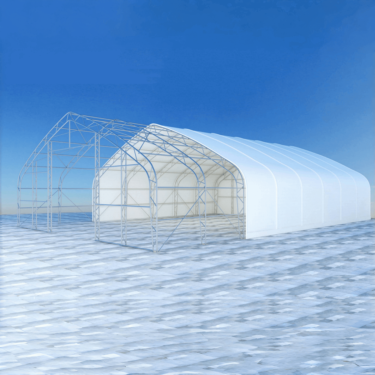Gold Mountain 40' x 64' Double Truss Storage Shelter – 48 PSF Snow Rated
