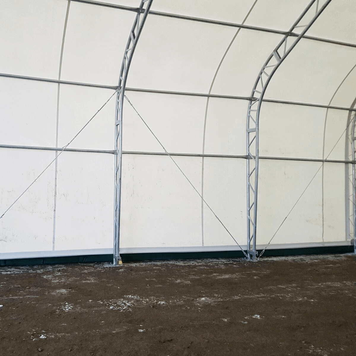 W40'xL80'xH21' Double Truss Storage Shelter, 10' Truss Spacing