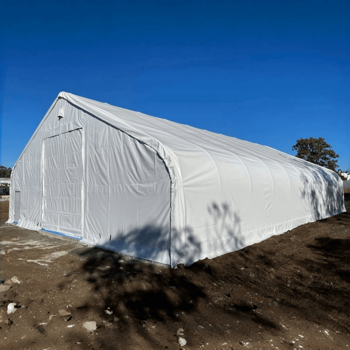 W50'xL100'xH23' Double Truss Storage Shelter