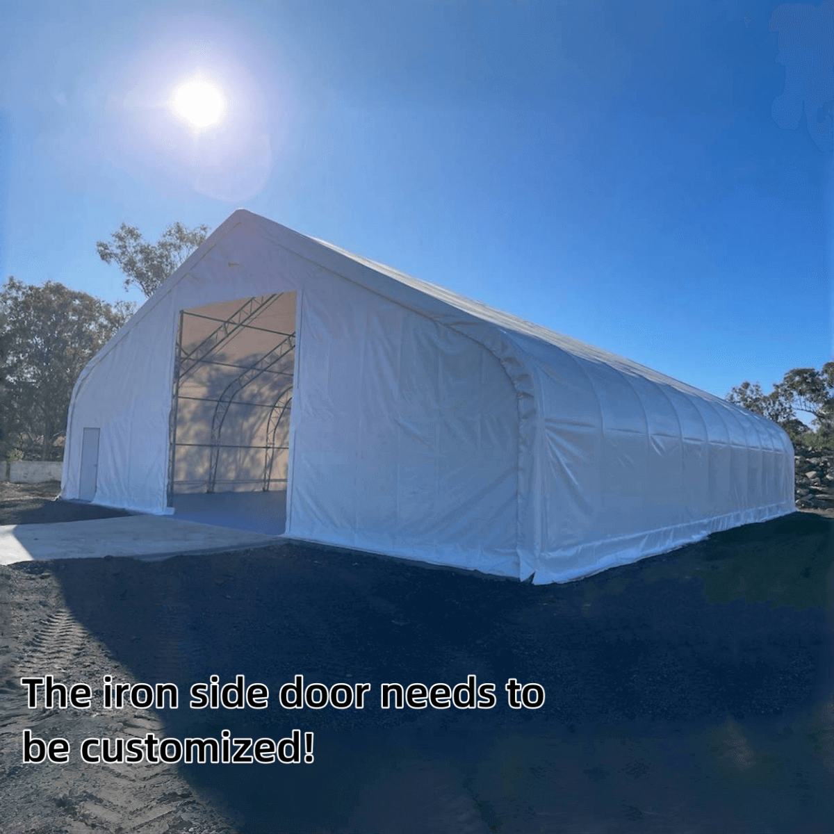 W50'xL100'xH23' Double Truss Storage Shelter