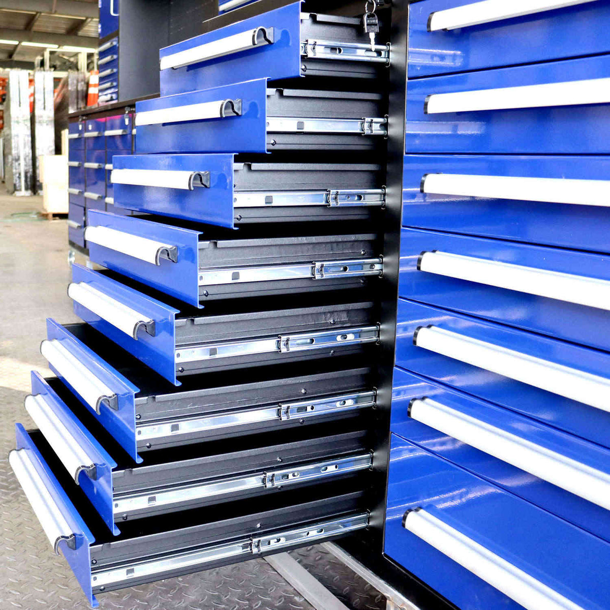 10ft Heavy-Duty Workbench Storage Cabinet with 35 Drawers