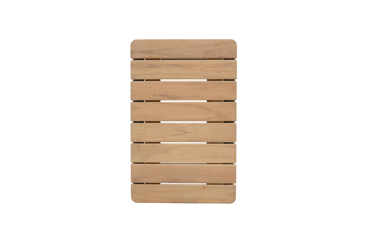 Portals Dark Outdoor 2-Seater Sofa & C-Shaped Teak Side Table Set