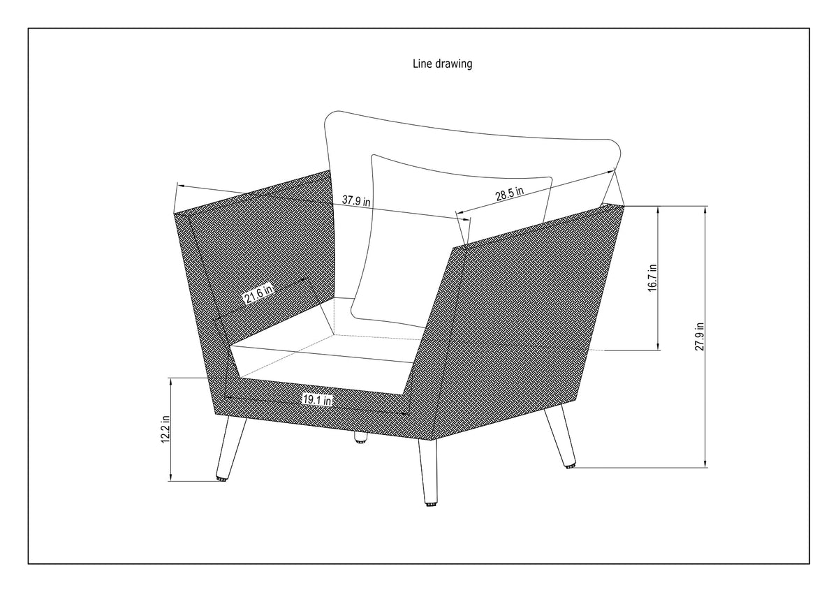 Panther Outdoor Wicker Seating Set with FSC Eucalyptus Wood & Cushions