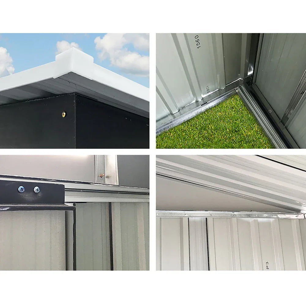 Giantz 8.5' x 12.8' Metal Garden Shed with Sliding Doors & Base Frame