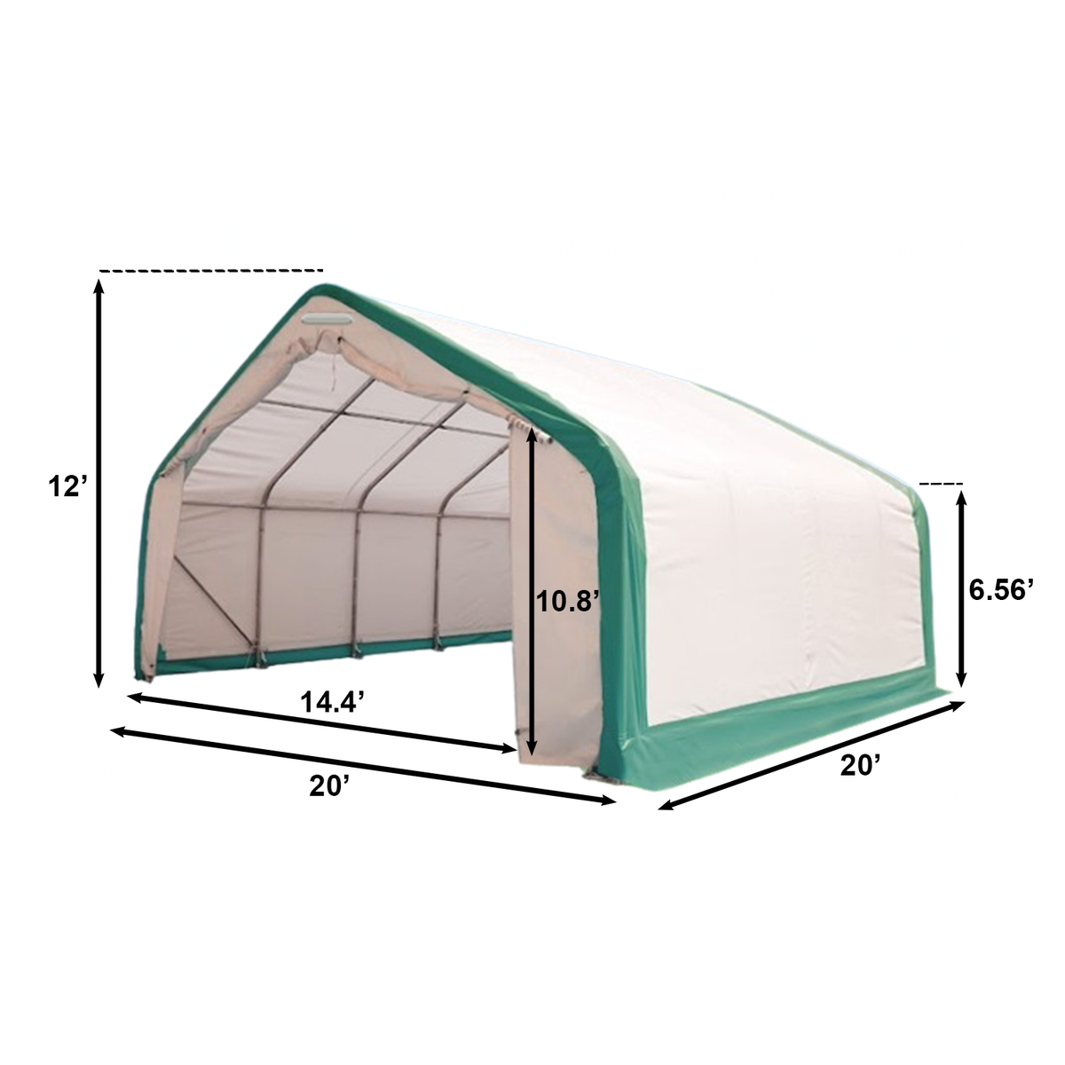 Gold Mountain 20' x 20' Single Truss Storage Shelter – 12' High, PVC