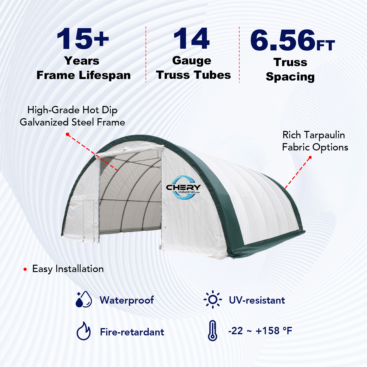 W40'xL80'xH20' Single Truss Arch Storage Shelter