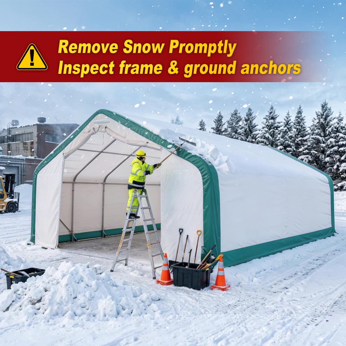 Gold Mountain 20' x 20' Single Truss Storage Shelter – 12' High, PVC