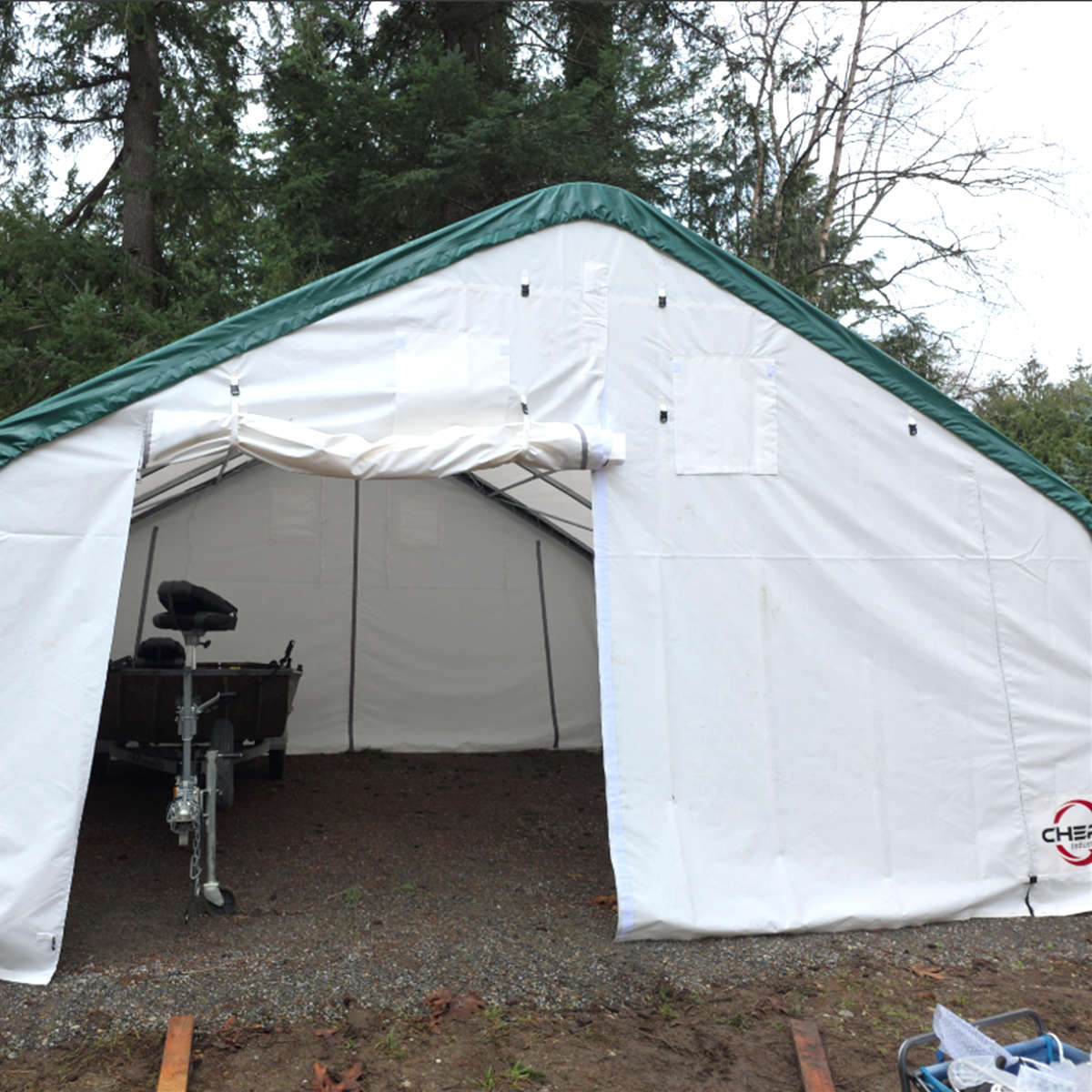 Gold Mountain 20' x 20' Single Truss Storage Shelter – 12' High, PVC