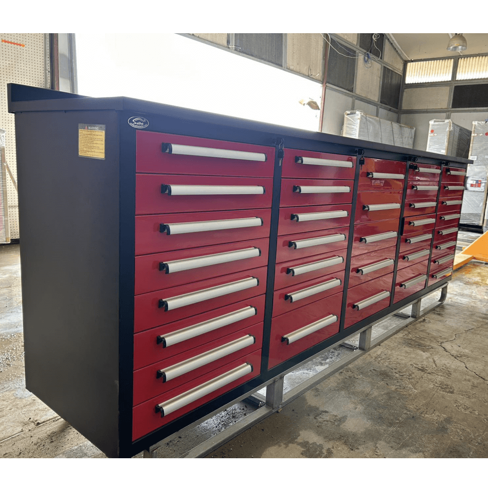 10ft Heavy-Duty Workbench Storage Cabinet with 35 Drawers