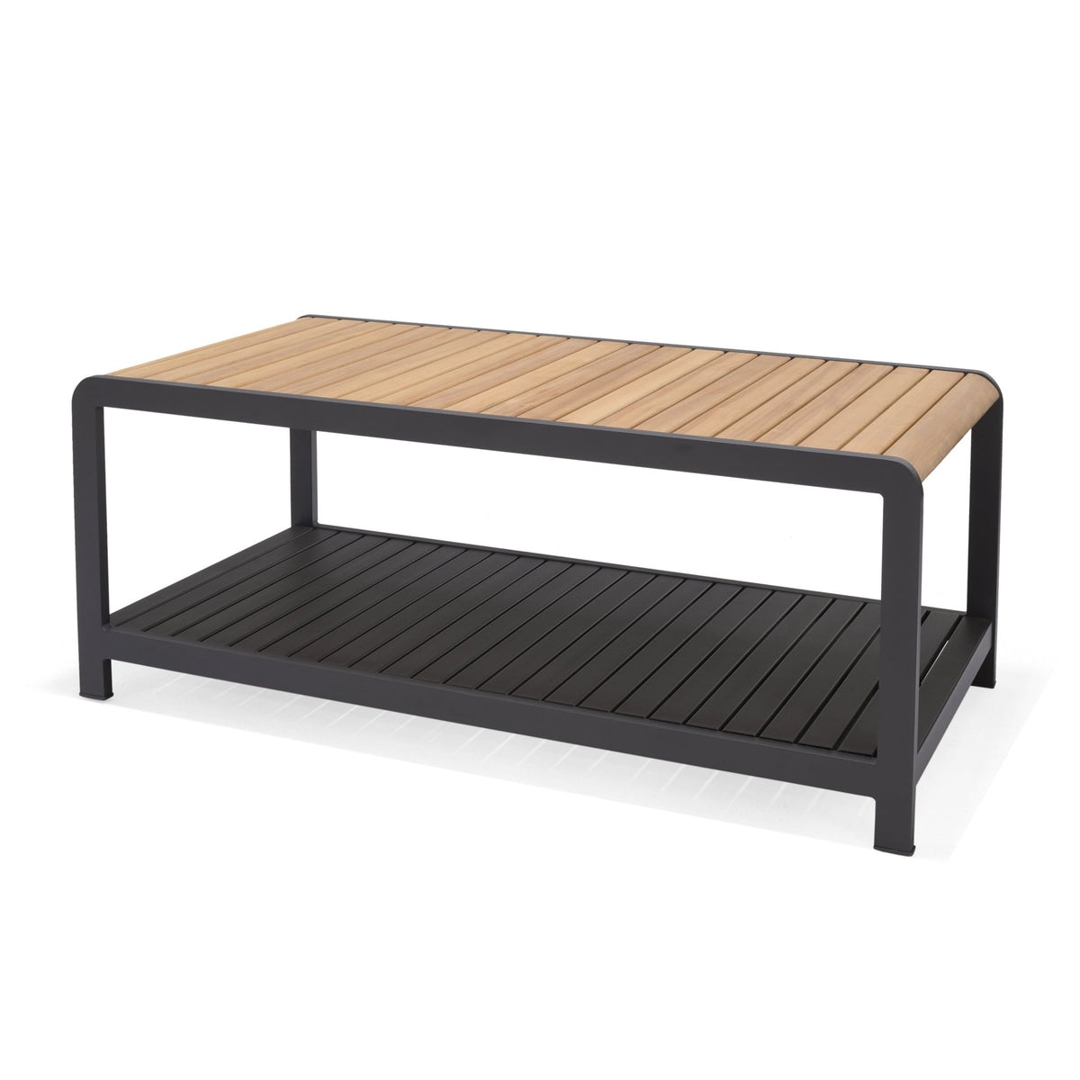 Amber Teak and Aluminum Rectangular Coffee Table - Home Outpost Supply