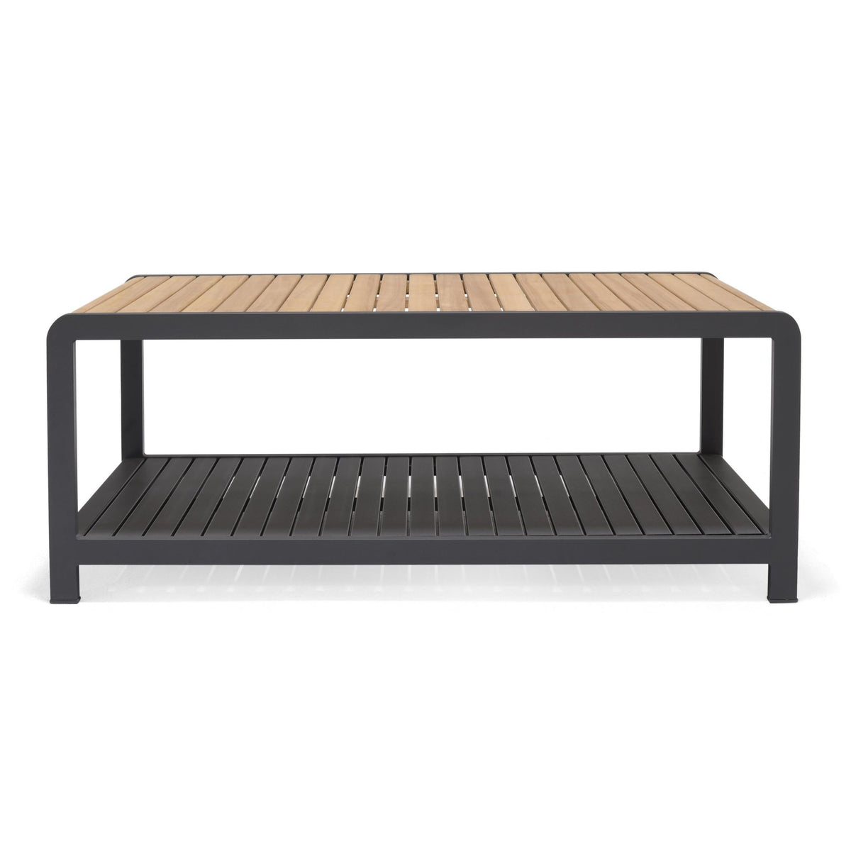 Amber Teak and Aluminum Rectangular Coffee Table - Home Outpost Supply