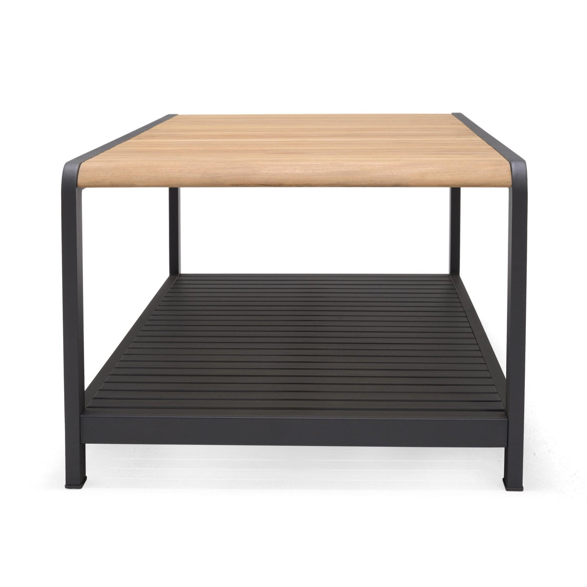 Amber Teak and Aluminum Rectangular Coffee Table - Home Outpost Supply