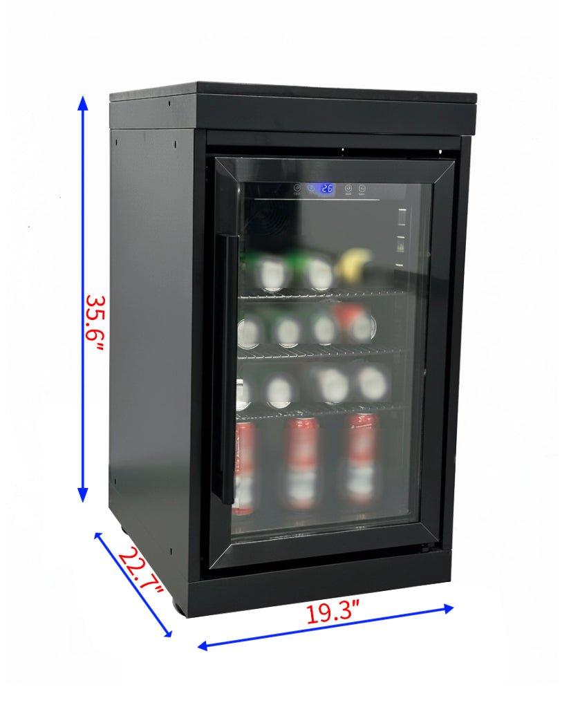 Black Single Door Fridge Cabinet Outdoor Kitchen Islands - Home Outpost Supply