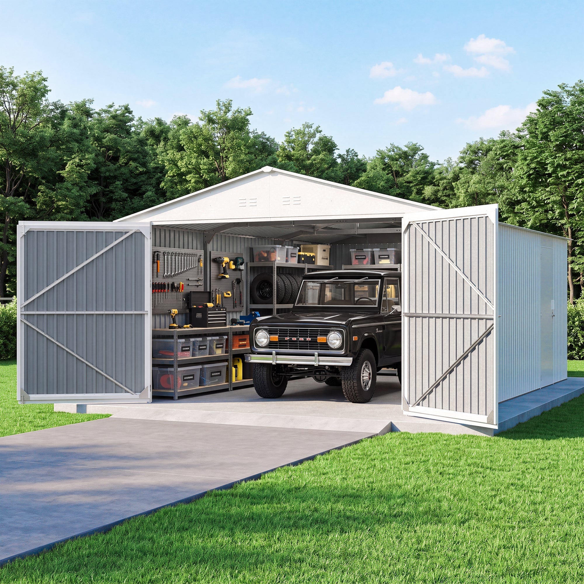 Outdoor Storage Shed 20x13 FT - Metal Garden Shed