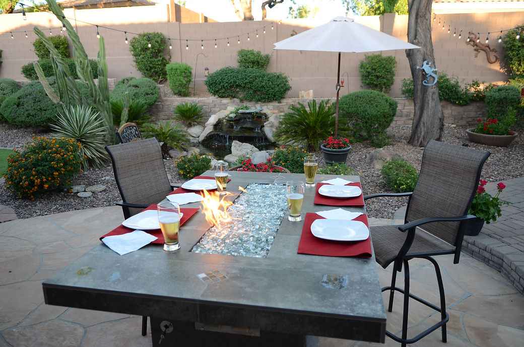 Entertainer Outdoor Fire Pit Table – 6 Ft with Fire Glass (LP/NG Compatible) - Home Outpost Supply