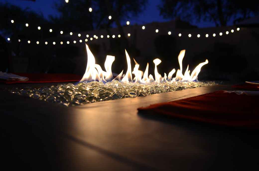 Entertainer Outdoor Fire Pit Table – 6 Ft with Fire Glass (LP/NG Compatible) - Home Outpost Supply