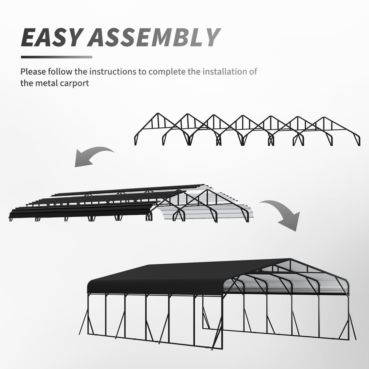 Heavy Duty 20'X30' Carport Canopy - Home Outpost Supply