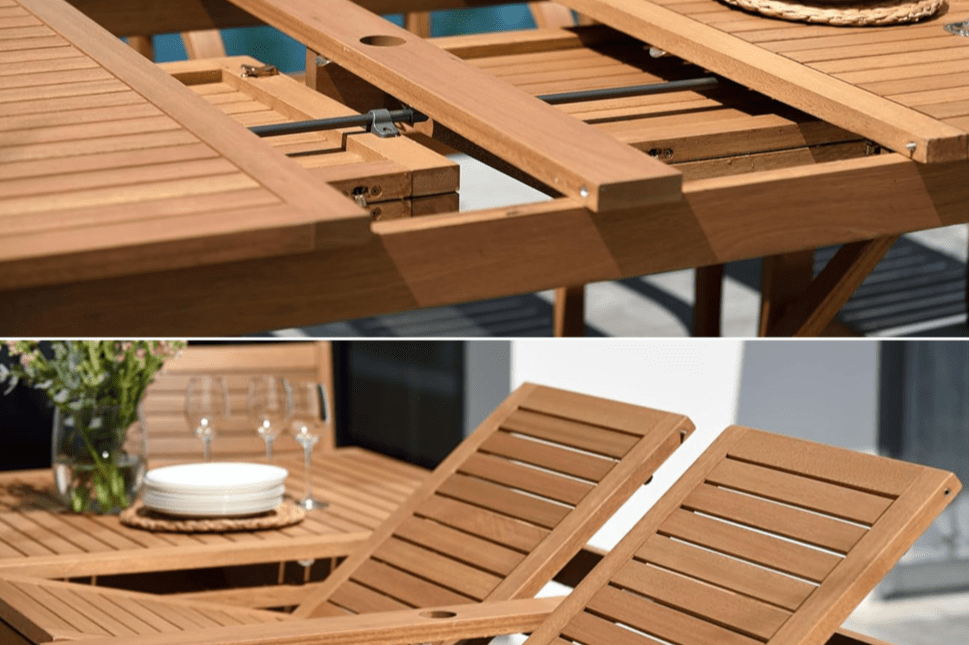 Leyland Table and 8 Chamonix Armchair Dining Set - Home Outpost Supply