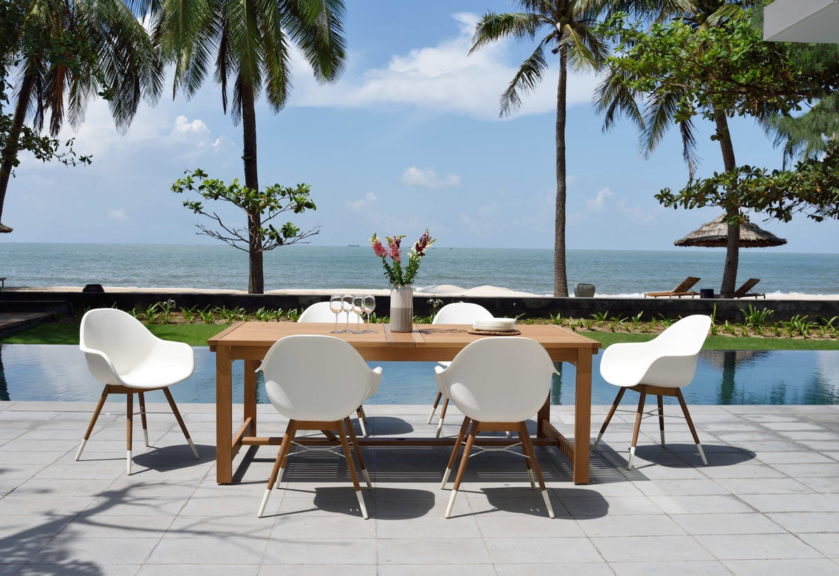 Leyland Table and 8 Chamonix Armchair Dining Set - Home Outpost Supply
