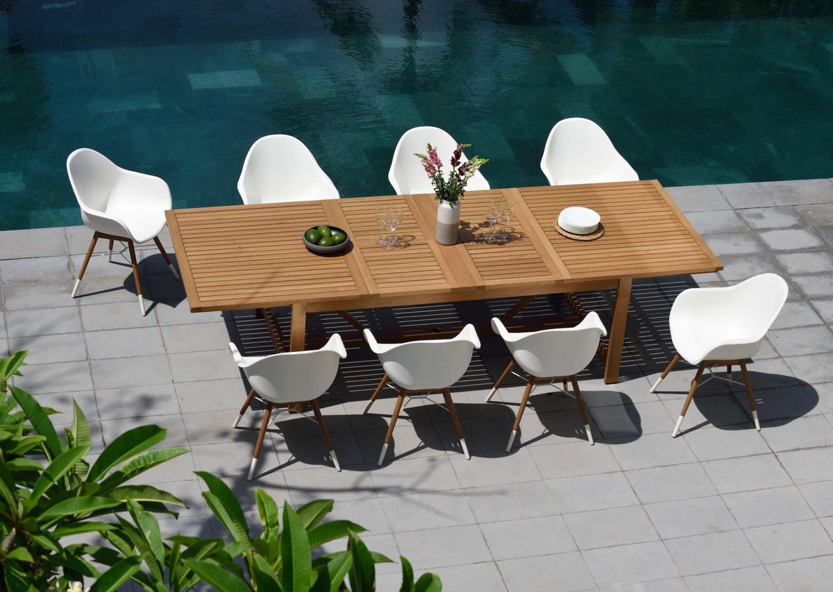 Leyland Table and 8 Chamonix Armchair Dining Set - Home Outpost Supply
