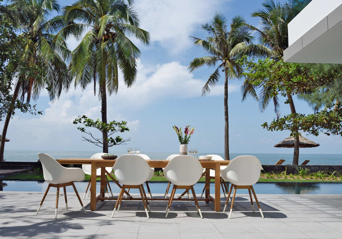 Leyland Table and 8 Chamonix Armchair Dining Set - Home Outpost Supply