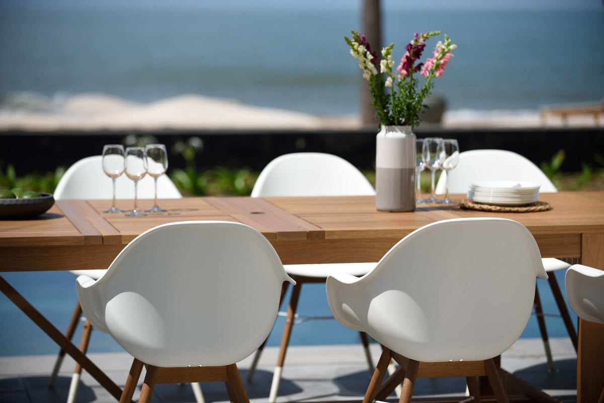 Leyland Table and 8 Chamonix Armchair Dining Set - Home Outpost Supply