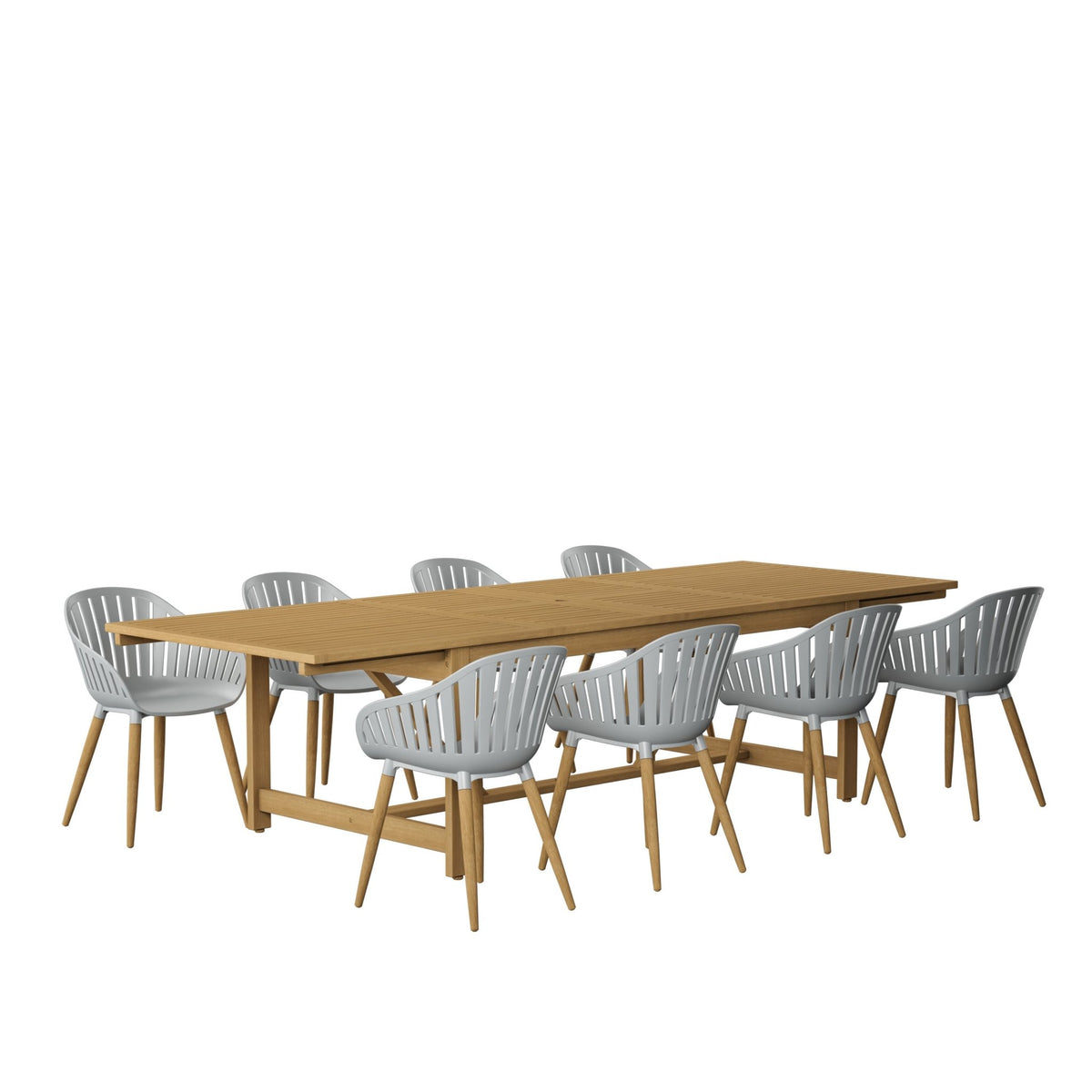 Leyland Table and Nassau Grey Armchairs Dining Set - Home Outpost Supply