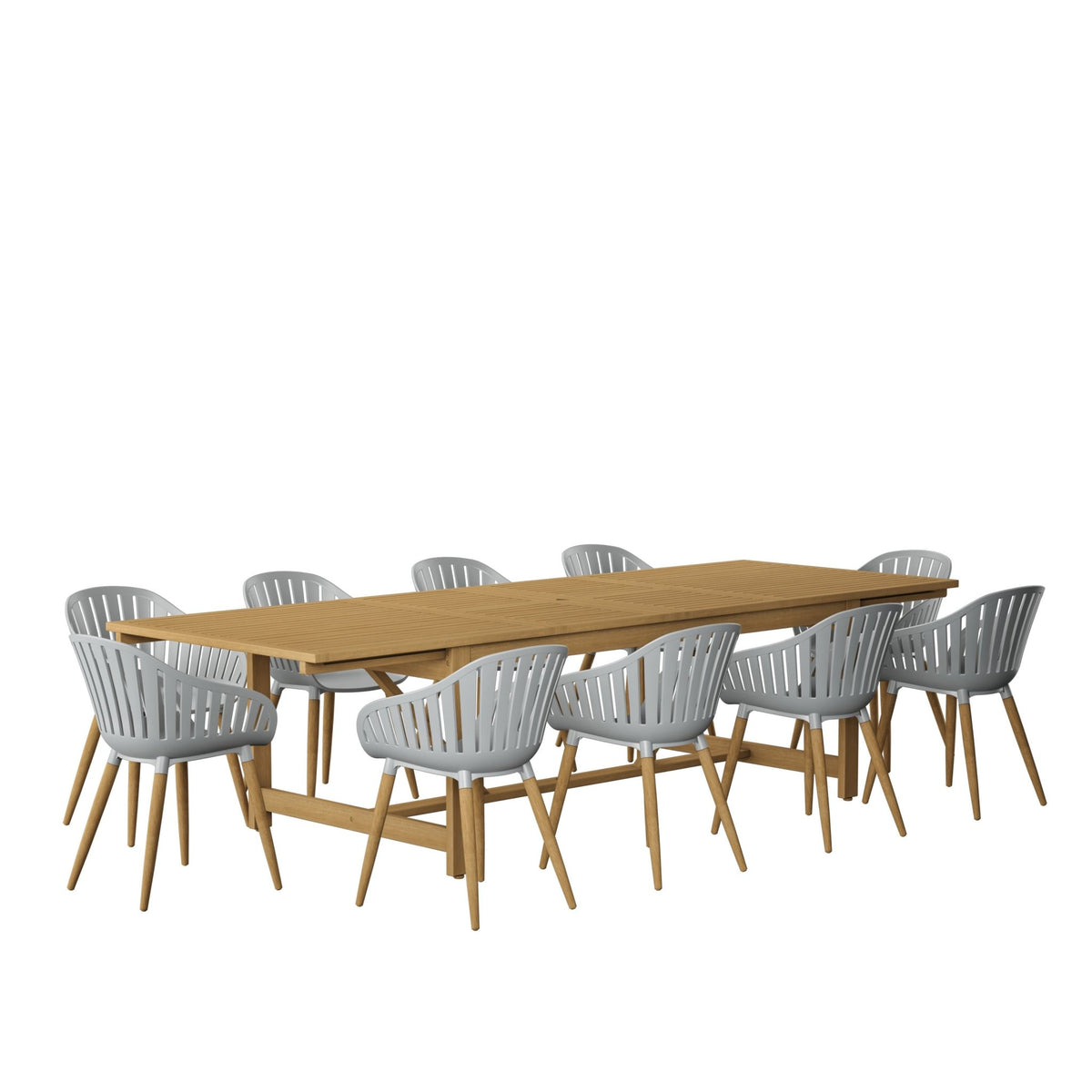 Leyland Table and Nassau Grey Armchairs Dining Set - Home Outpost Supply