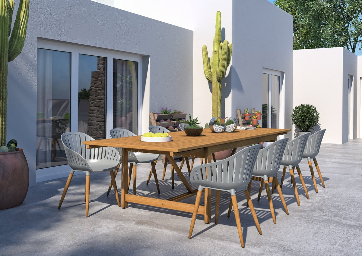 Leyland Table and Nassau Grey Armchairs Dining Set - Home Outpost Supply