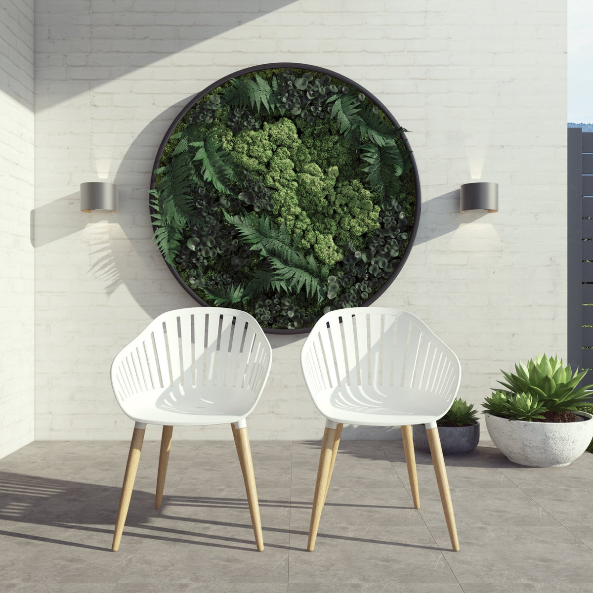 Leyland Table and Nassau White Armchairs Dining Set - Home Outpost Supply
