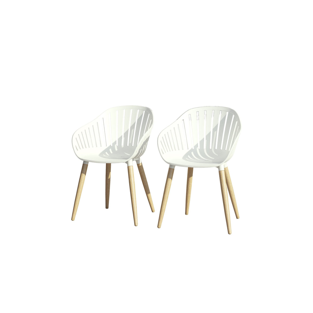 Leyland Table and Nassau White Armchairs Dining Set - Home Outpost Supply