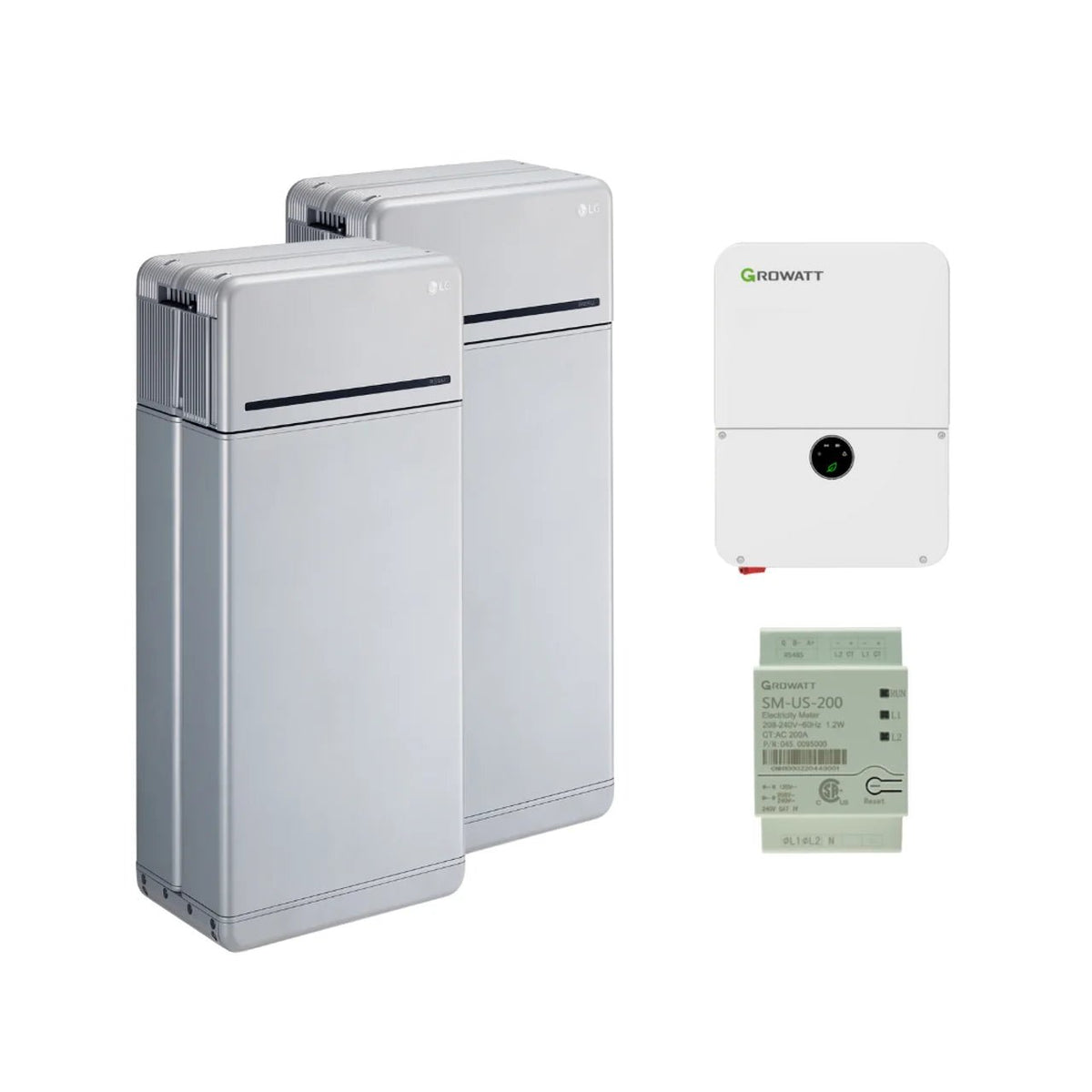 LG 16H Prime 16kWh High Voltage Battery Bundle with Growatt 7.6kW or 11.4kW Grid-Tie Inverter - Home Outpost Supply