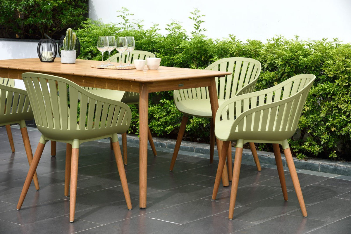 Nassau 7 Piece Rectangular Dining Set – Sage Green Social Plastic® - Home Outpost Supply