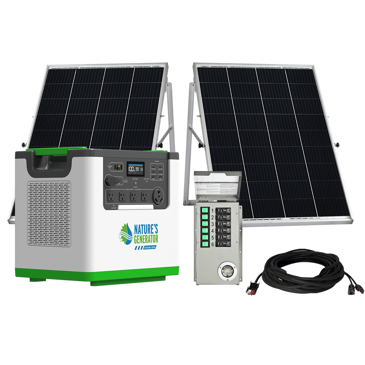 Nature's Generator L3600 Home Backup System with 6-Circuit Transfer Switch