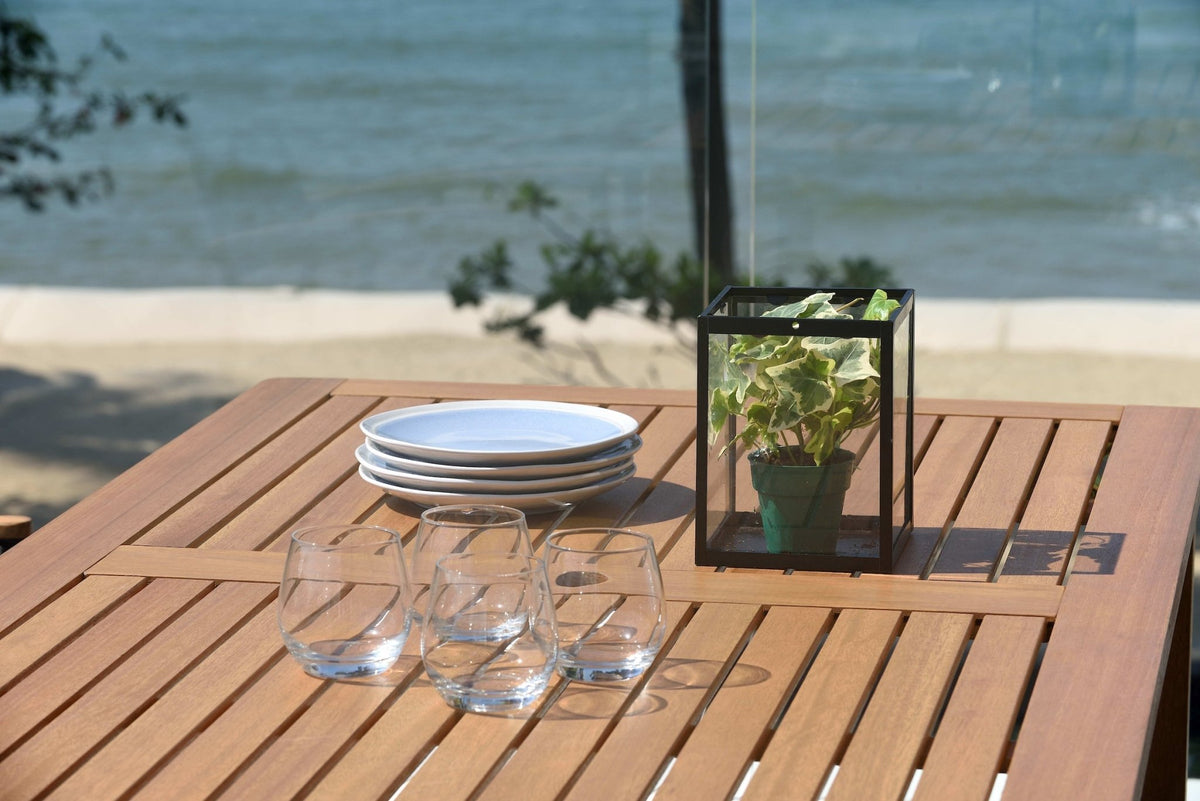 Orlando Wood Table and Manhattan Black Dining Set - Home Outpost Supply