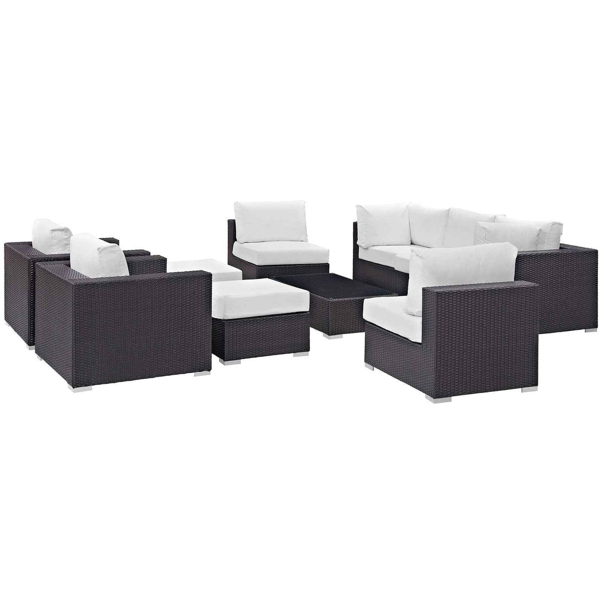 Patio Elegance Outdoor Sectional Set - 10-Piece Convene Lounge Set by Modway - Home Outpost Supply
